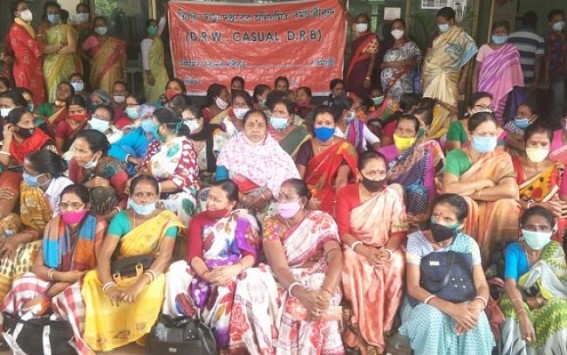 Tripura Contractual Health Workers in Strike seeking Regularization : Health Services Affected Tripura Contractual Health Workers in Strike seeking Regularization : Health Services Affected